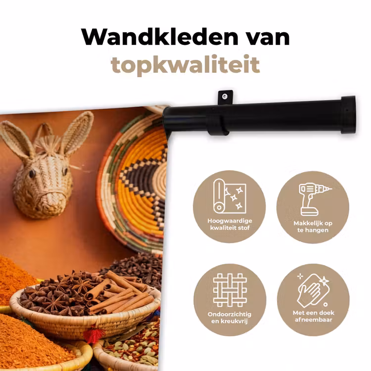 Wandkleed - Eten - Kleurrijk - Cultuur - Eten - Kleurrijk - Cultuur Wandkleed katoen klein