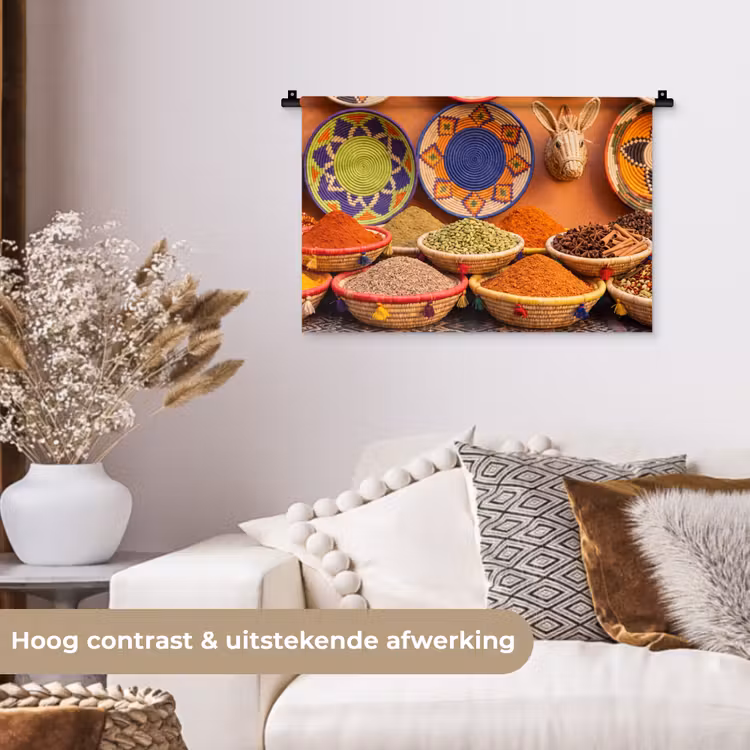 Wandkleed - Eten - Kleurrijk - Cultuur - Eten - Kleurrijk - Cultuur Wandkleed katoen klein