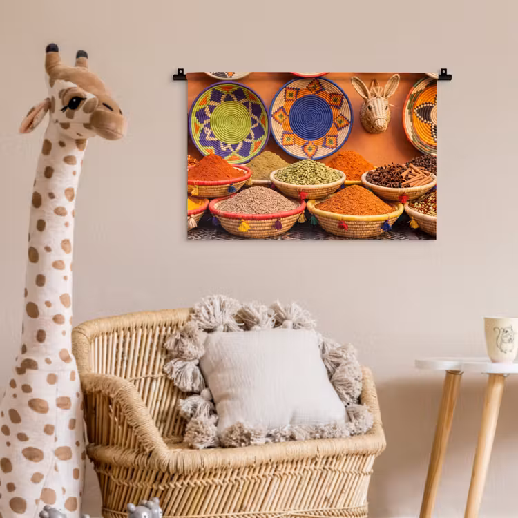 Wandkleed - Eten - Kleurrijk - Cultuur - Eten - Kleurrijk - Cultuur Wandkleed katoen klein