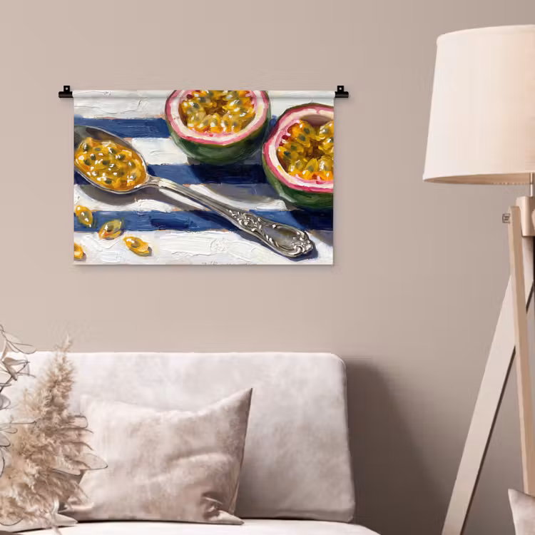 Eten - Passievrucht - Tropisch - Modern - Kleurrijk Wandkleed katoen klein -sfeer4