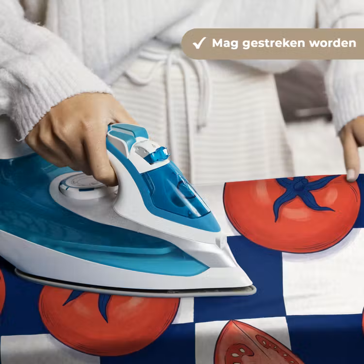 Eten - Tomaten - Keuken - Illustratie - Rood-Blauw Wandkleed katoen klein -sfeer9