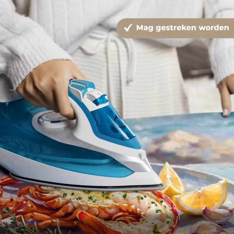Eten - Zee - Kust - Modern - Blauw Wandkleed katoen klein -sfeer9