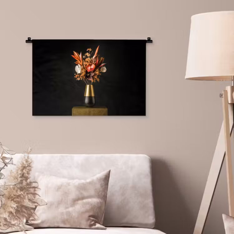 Exotisch - Boeket - Vaas - Goud Wandkleed katoen klein -sfeer4