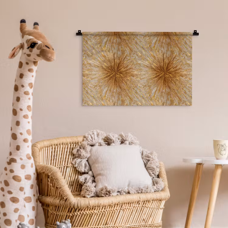 Explosie - Abstract - Goud - Wit Wandkleed katoen klein 269 -wsfeer5_kind