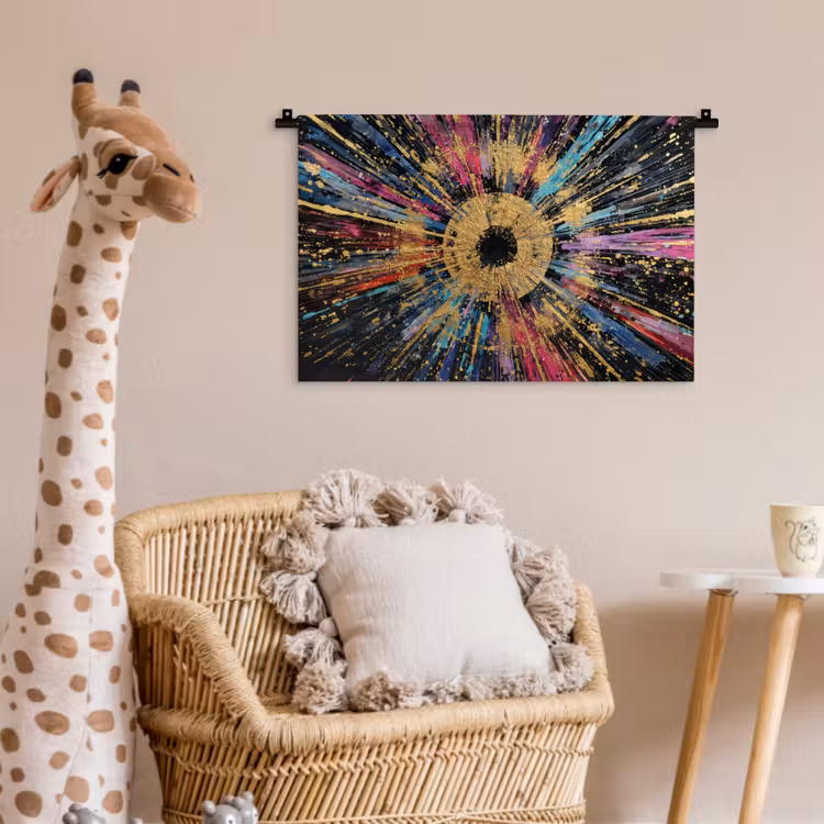 Explosie - Goud - Kleurrijk - Abstract Wandkleed katoen klein -wsfeer5_kind