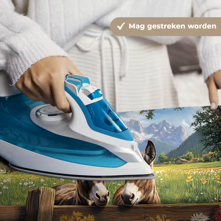Ezels - Bloemen - Zomers Wandkleed katoen klein -sfeer9