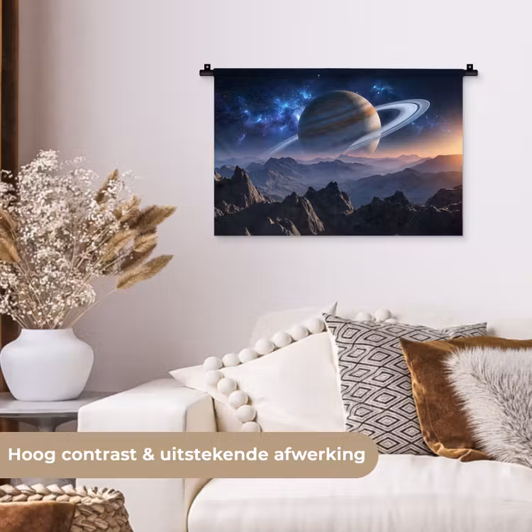 Fantasy - Kosmos - Landschap Wandkleed katoen klein -sfeer1
