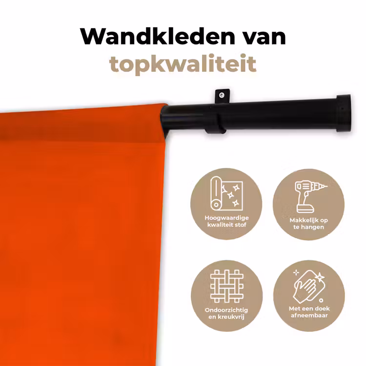 Fiery - Tangerine - Oranje Wandkleed katoen klein 269 -sfeer2