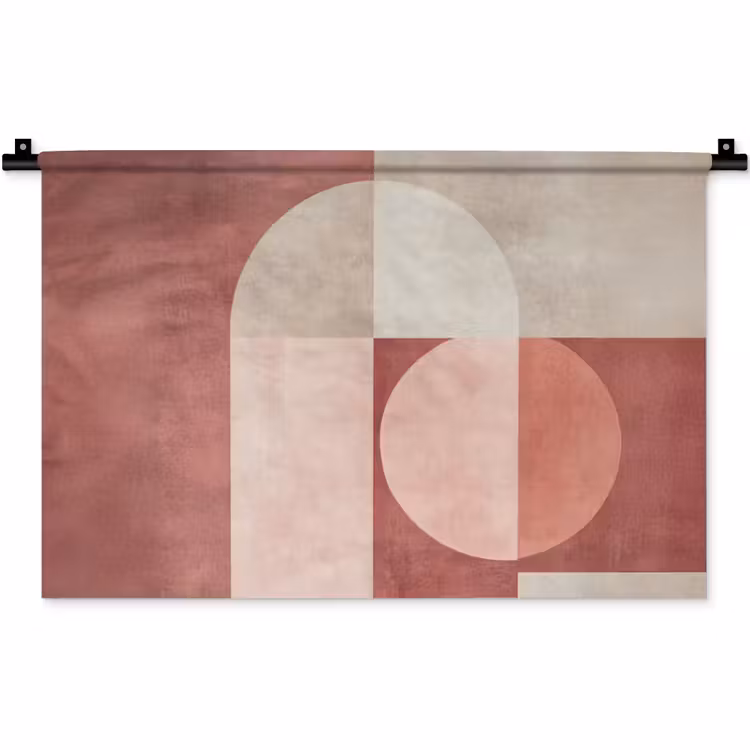 Figuren - Abstract - Roze Wandkleed katoen klein -zz3d
