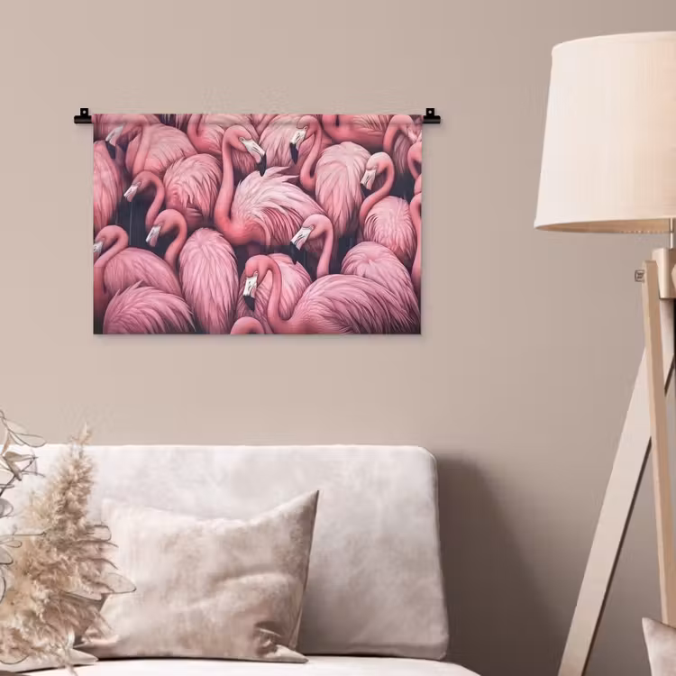 Flamingo - Roze - Dieren Wandkleed katoen klein -sfeer4