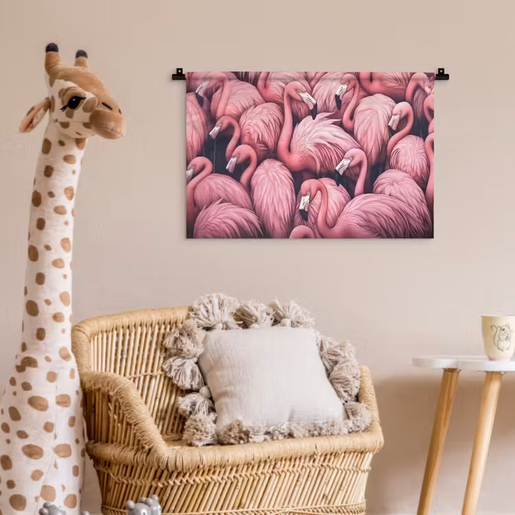 Flamingo - Roze - Dieren Wandkleed katoen klein -wsfeer5_kind