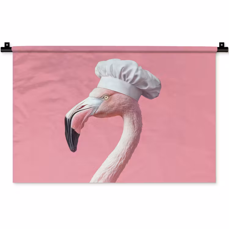 Flamingo - Roze - Koksmuts - Vogel Wandkleed katoen klein -zz3d