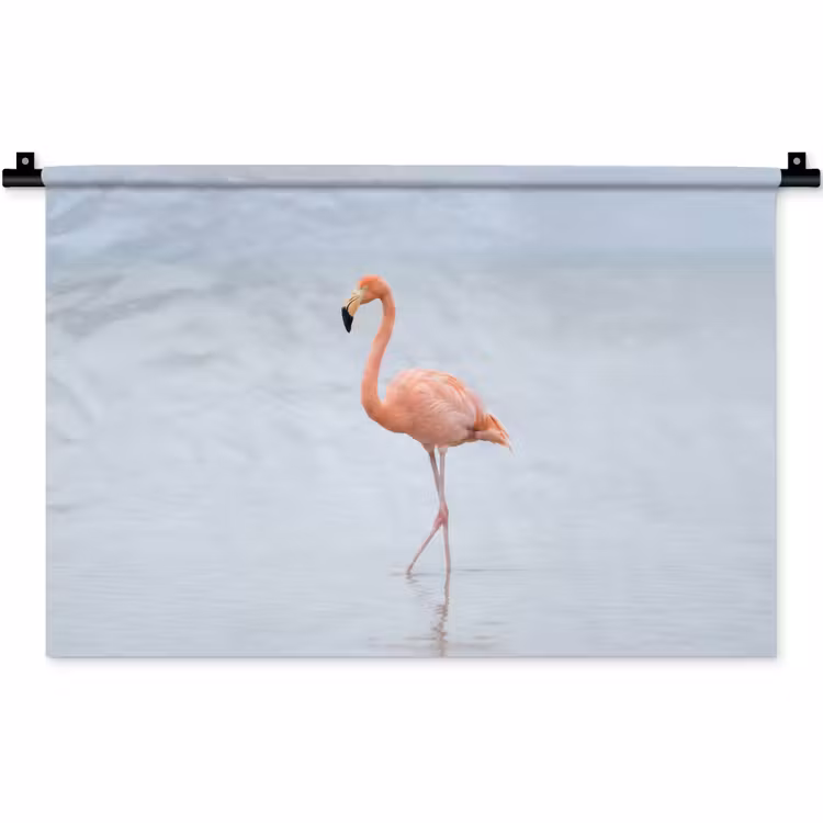 Flamingo - Zee - Roze Wandkleed katoen klein -zz3d