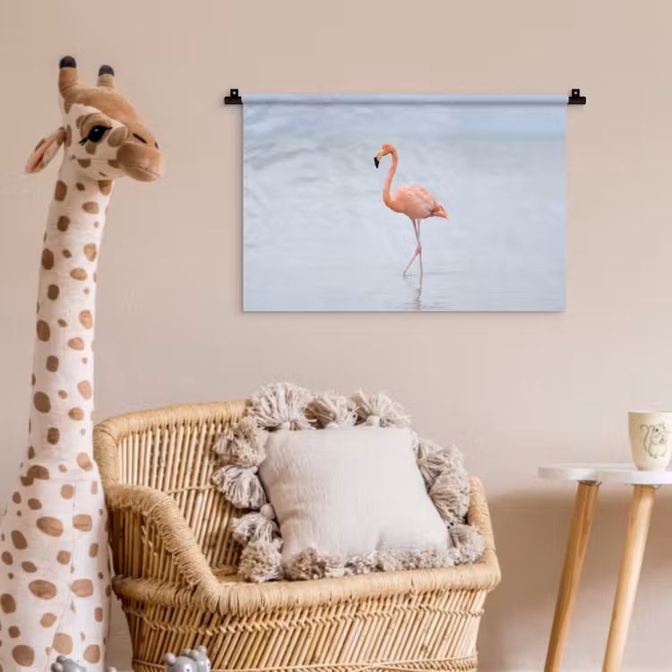 Flamingo - Zee - Roze Wandkleed katoen klein -wsfeer5_kind