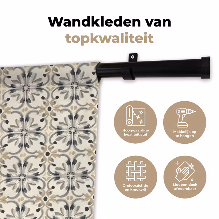 Floraal - Patroon - Kleurrijk Wandkleed katoen klein 269 -sfeer2