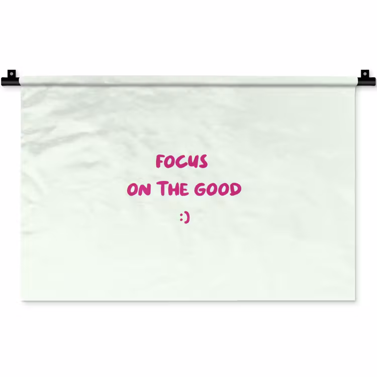 Focus - Beige - Roze - Smiley Wandkleed katoen klein -zz3d