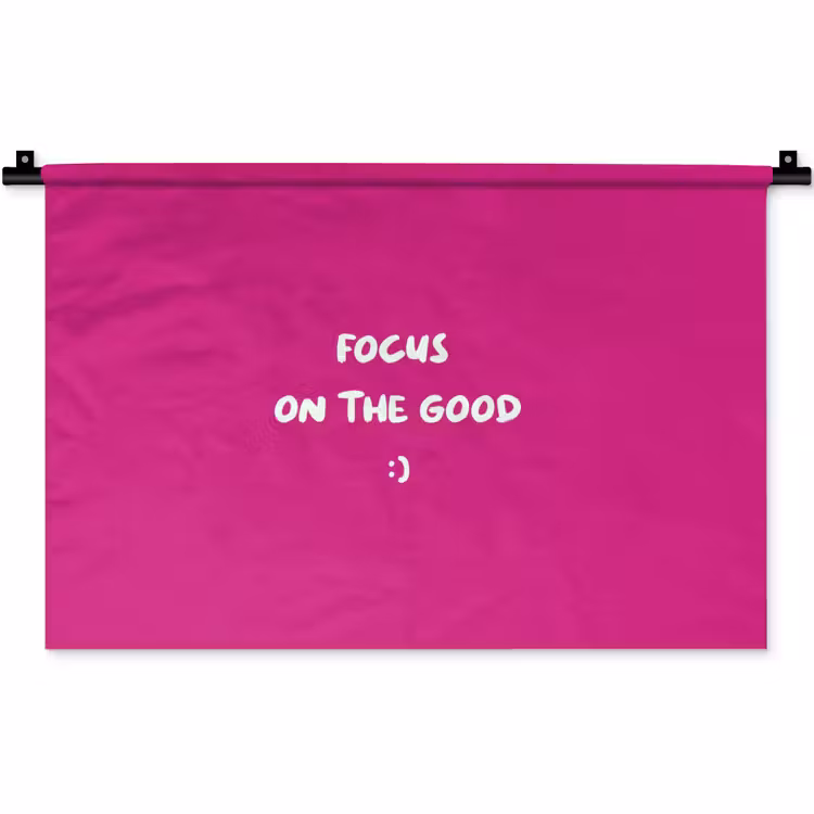 Focus - Smiley - Roze Wandkleed katoen klein -zz3d