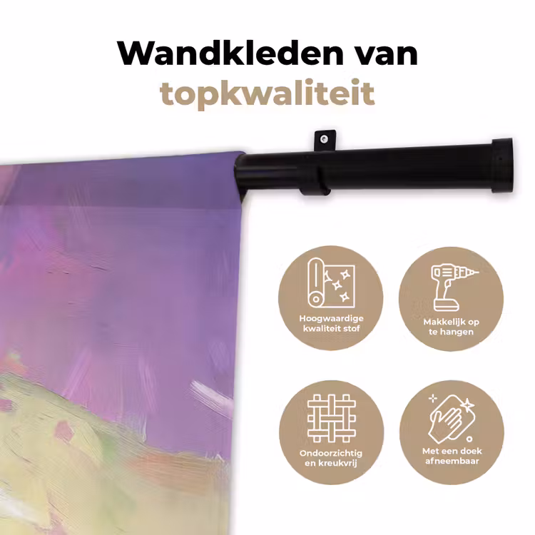 Frisdrank - Blik - Paars Wandkleed katoen klein -sfeer2
