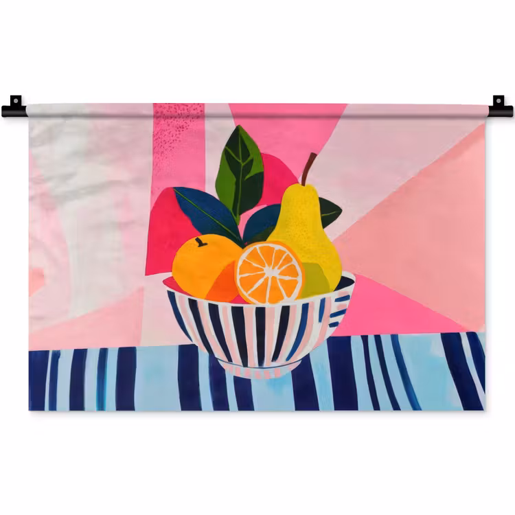 Fruit - Abstracte achtergrond - Roze Wandkleed katoen klein -zz3d