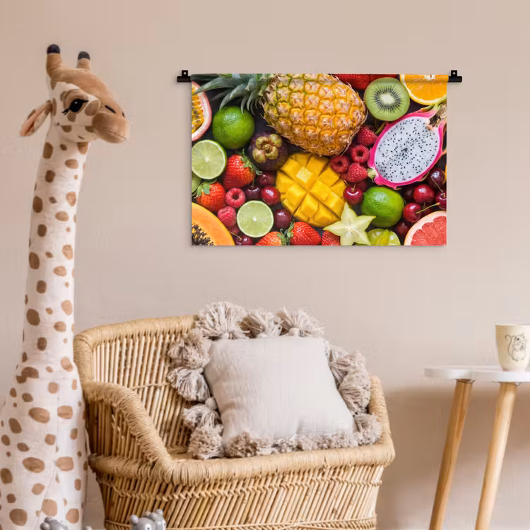 Fruit - Assortiment - Vers - Gezond - Kleurrijk Wandkleed katoen klein -wsfeer5_kind