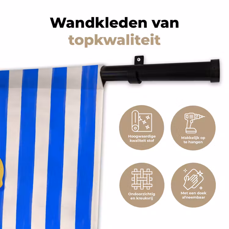 Fruit - Citroen - Zomer - Geel - Blauw Wandkleed katoen klein -sfeer2