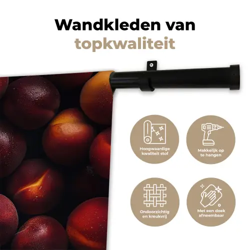 Fruit - Close up - Nectarines Wandkleed katoen klein -sfeer2