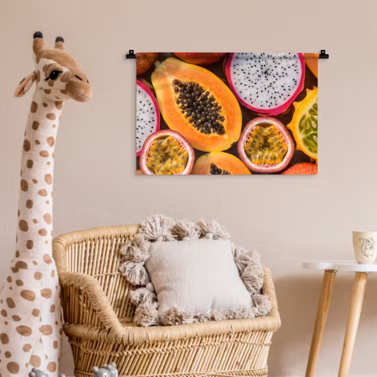 Fruit - Geopend - Tropisch - Eten - Kleurrijk Wandkleed katoen klein -wsfeer5_kind