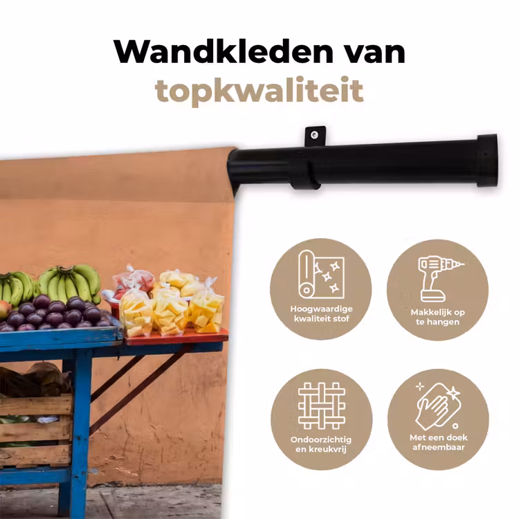Wandkleed - Fruit - Kar - Straat - Fruit - Kar - Straat Wandkleed katoen klein