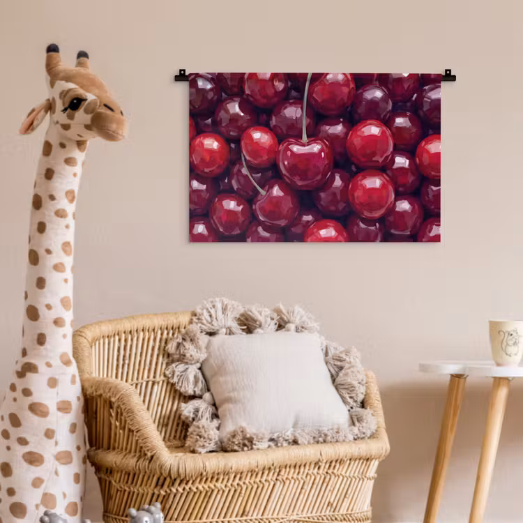 Fruit - Kersen - Eten - Modern - Rood Wandkleed katoen klein -wsfeer5_kind