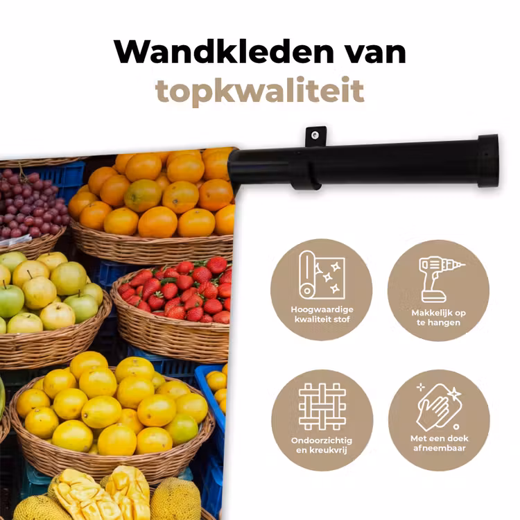 Wandkleed - Fruit - Markt - Kleurrijk - Fruit - Markt - Kleurrijk Wandkleed katoen klein