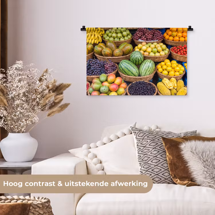 Wandkleed - Fruit - Markt - Kleurrijk - Fruit - Markt - Kleurrijk Wandkleed katoen klein