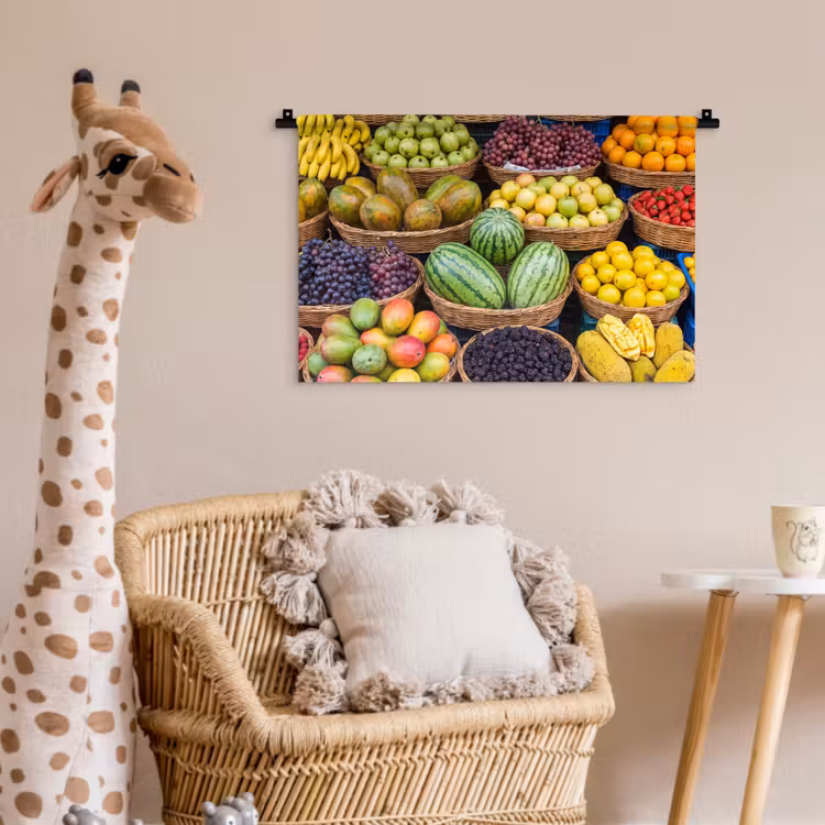 Wandkleed - Fruit - Markt - Kleurrijk - Fruit - Markt - Kleurrijk Wandkleed katoen klein