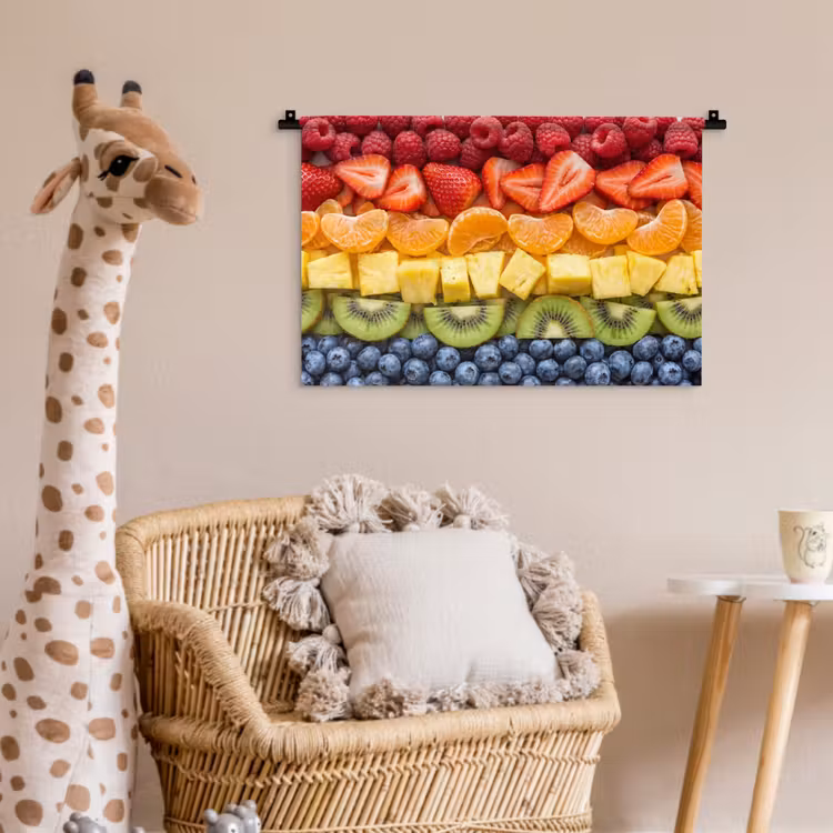 Fruit - Regenboog - Gezond - Kleurrijk Wandkleed katoen klein -wsfeer5_kind