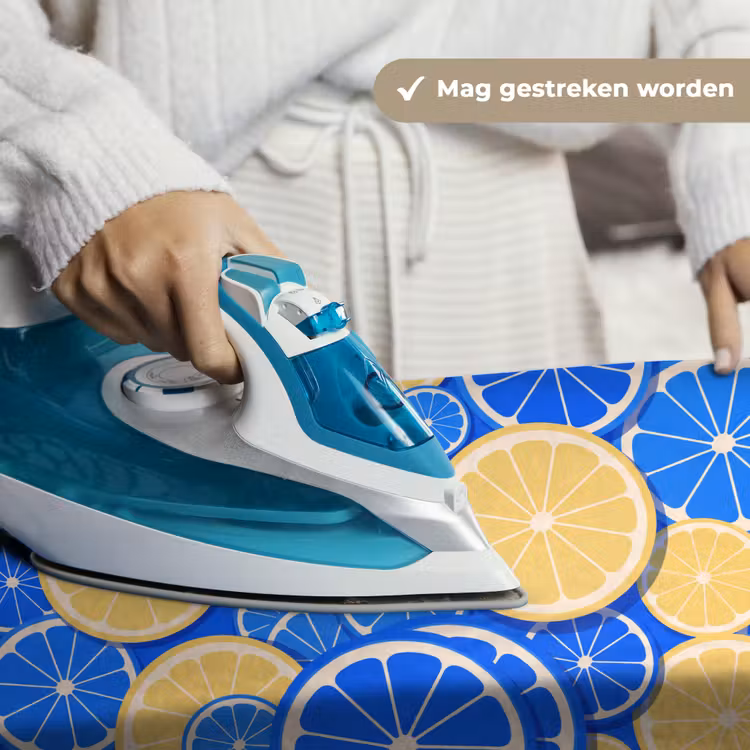 Fruit - Schijven - Patroon - Modern - Blauw - Geel Wandkleed katoen klein -sfeer9