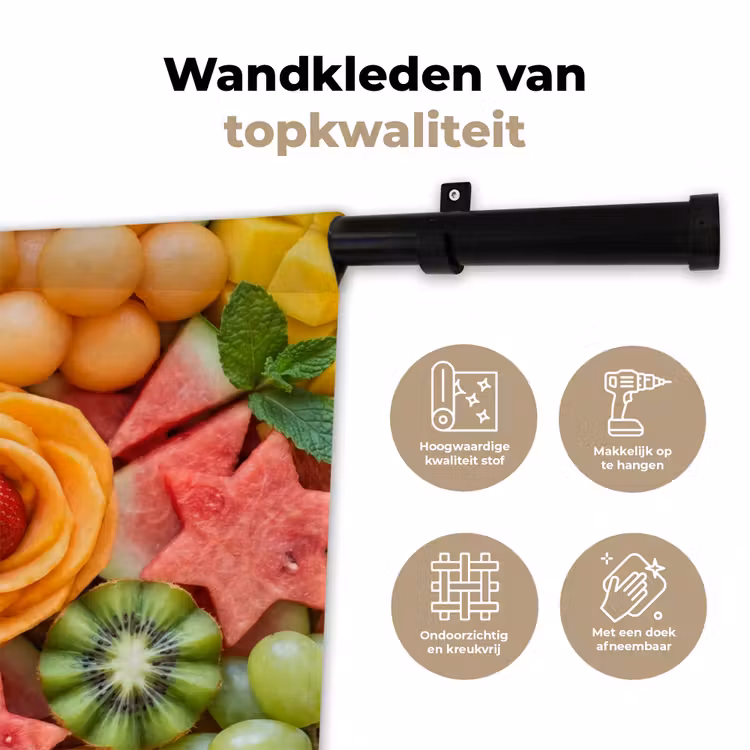 Fruit - Variatie - Kleurrijk - Vers - Eten Wandkleed katoen klein -sfeer2