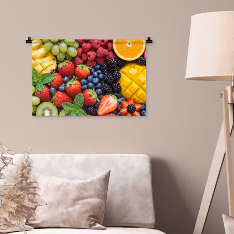 Fruit - Vers - Kleurrijk - Eten Wandkleed katoen klein -sfeer4
