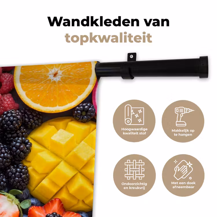 Fruit - Vers - Kleurrijk - Eten Wandkleed katoen klein -sfeer2