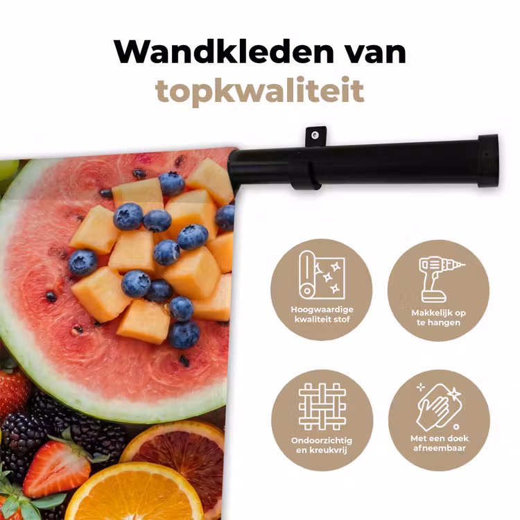 Fruit - Vers - Variatie - Eten - Kleurrijk Wandkleed katoen klein -sfeer2