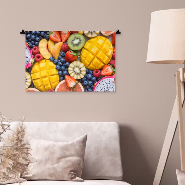 Fruit - Versneden - Kleurrijk - Eten - Gezond Wandkleed katoen klein -sfeer4