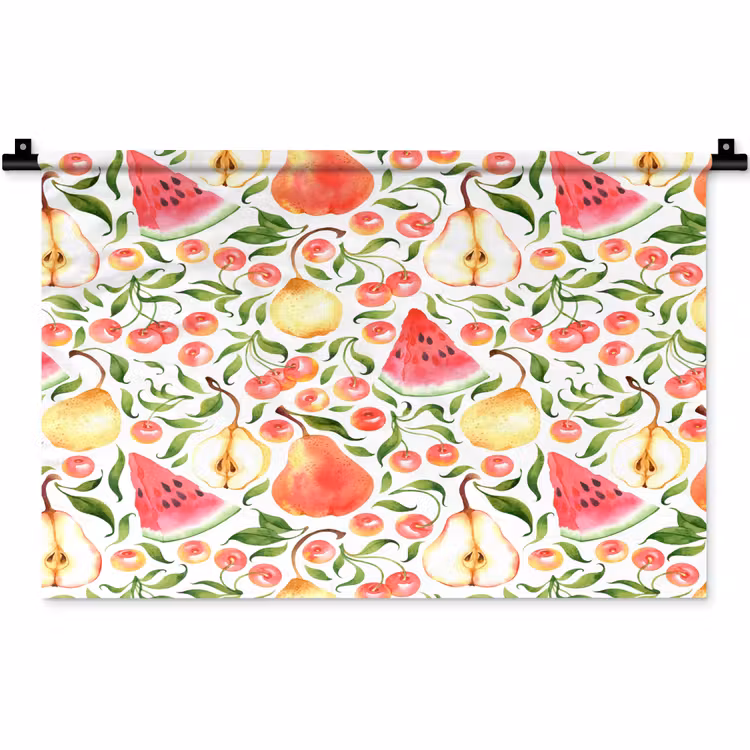 Fruit - Watermeloen - Kersen - Peer Wandkleed katoen klein 269 -zz3d