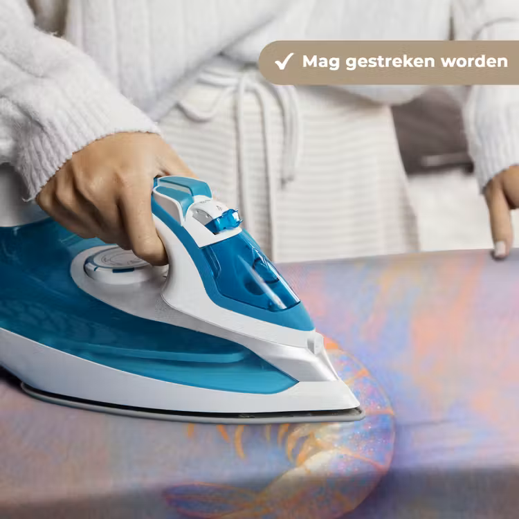 Garnaal - Subtiele structuur - Blauw - Roze Wandkleed katoen klein -sfeer9