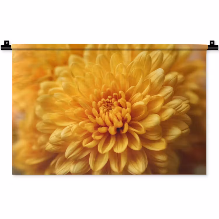 Geel - Chrysant - Zachtheid Wandkleed katoen klein -zz3d