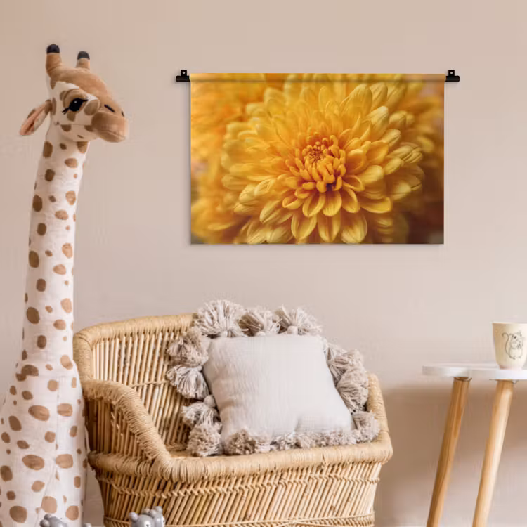 Geel - Chrysant - Zachtheid Wandkleed katoen klein -wsfeer5_kind