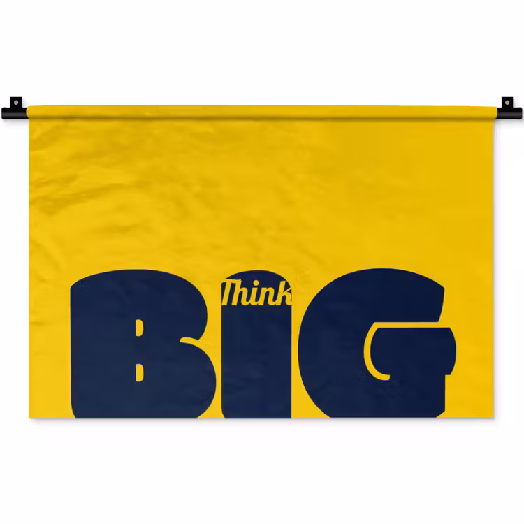 Geel - Think big - Grafisch Wandkleed katoen klein -zz3d