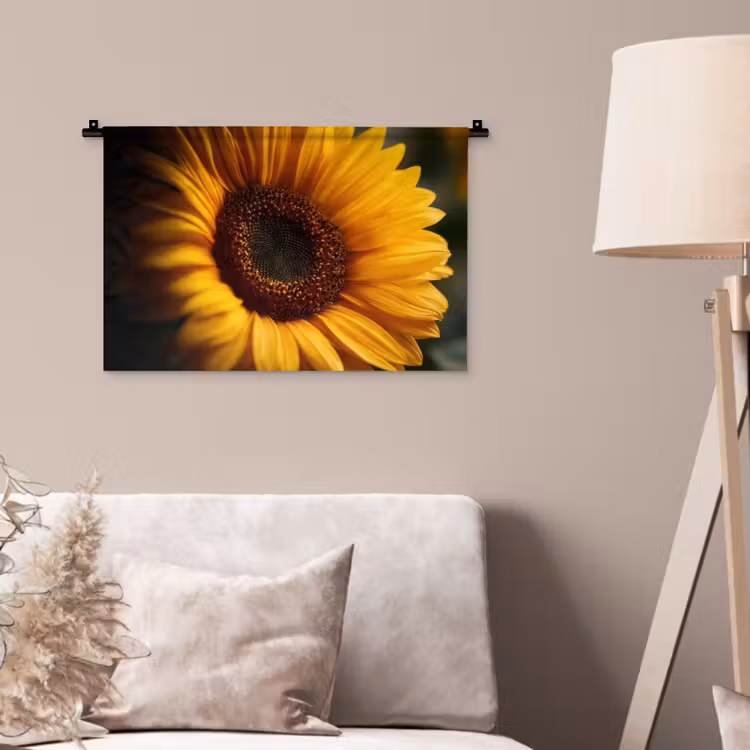 Geel - Zonnebloem - Zomers Wandkleed katoen klein -sfeer4