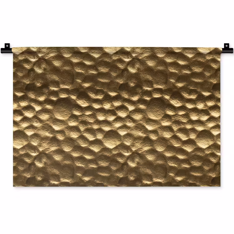 Gehamerd - Reliëf - Textuur - Bronsgoud Wandkleed katoen klein 269 -zz3d