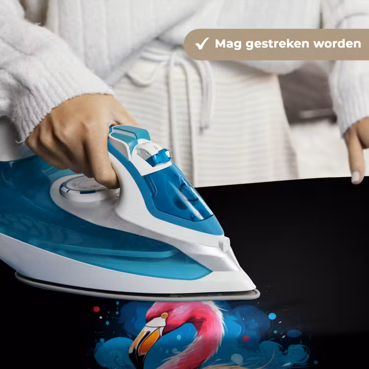Gekleurde flamingo voor een verfexplosie Wandkleed katoen klein -sfeer9
