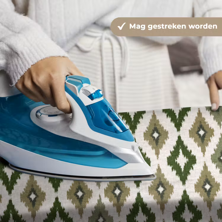 Geografisch - Ruitmotief - Groen Wandkleed katoen klein 269 -sfeer9
