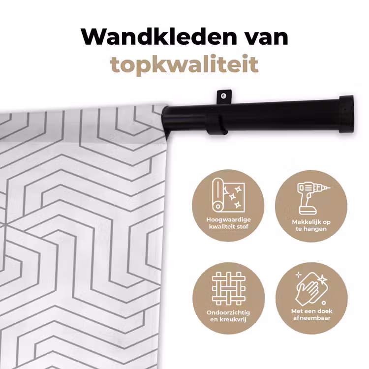 Geometrie - Lijn - Patroon Wandkleed katoen klein 269 -sfeer2