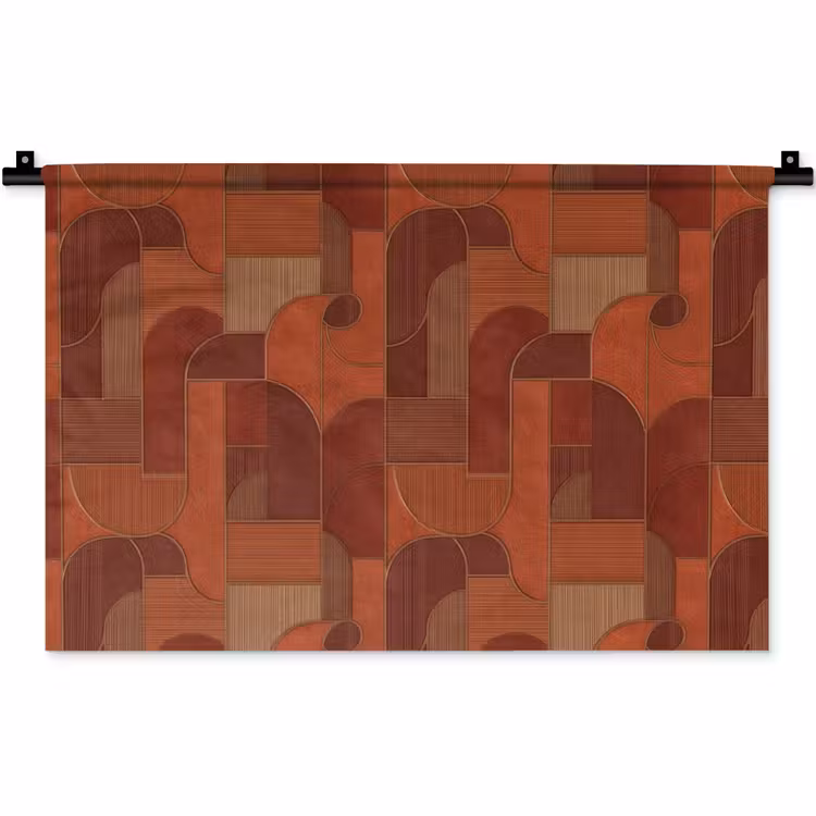 Geometrisch - Abstract - Textuur - Bruin Wandkleed katoen klein 269 -zz3d